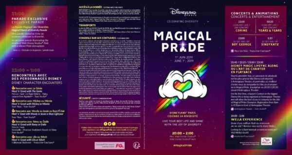 Disneyland : Programme de la Soirée Magical Pride