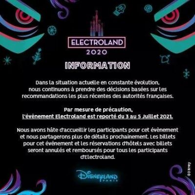 #DisneylandParis : Soirée Electroland et Pride reportée