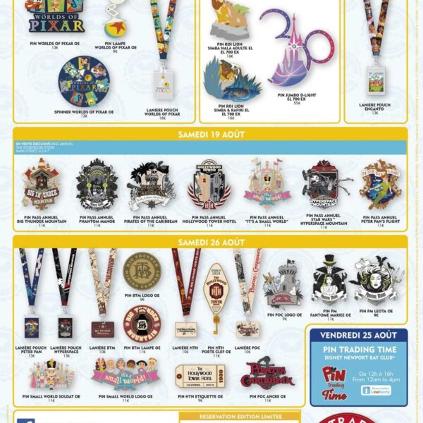 Pin Trading Disneyland Paris Août 2023