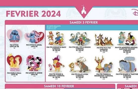Pin Trading Disneyland Paris Février 2024