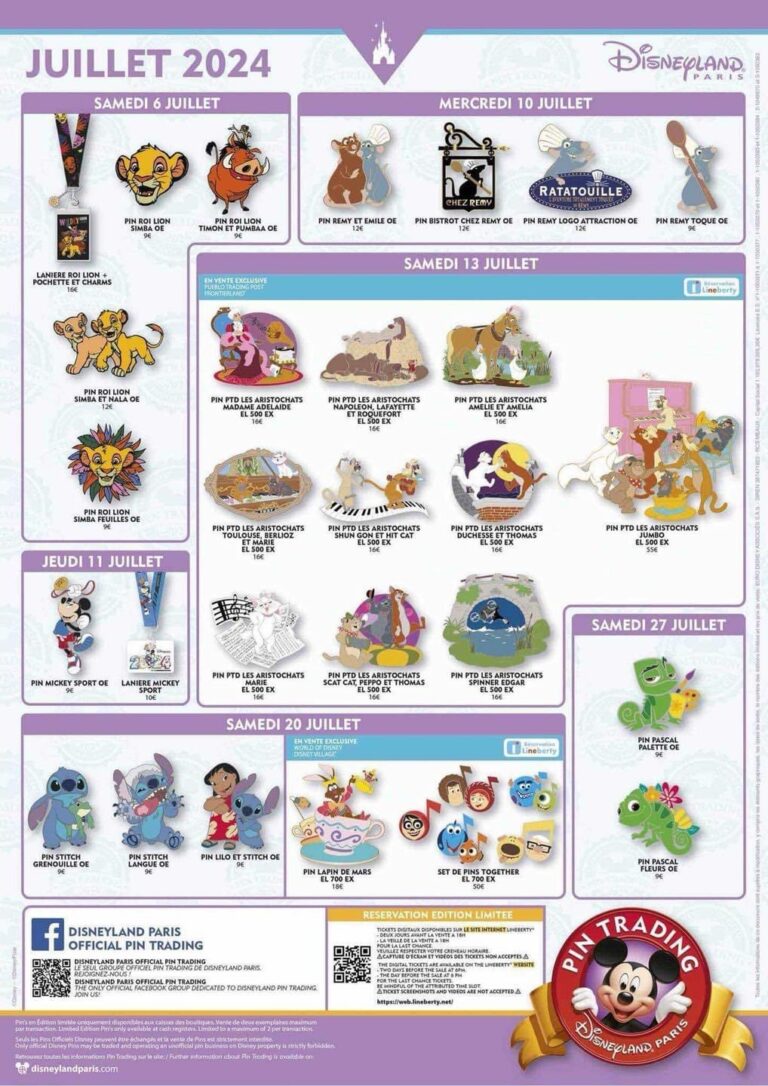 Pin Trading Disneyland Paris Juillet 2024