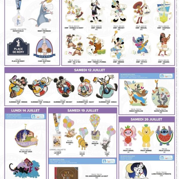 Les Pins Disney de Juillet 2025 : Un Été Collector à Disneyland Paris !